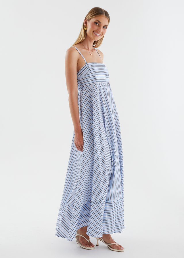 Elide Maxi Dress - Blue Stripe