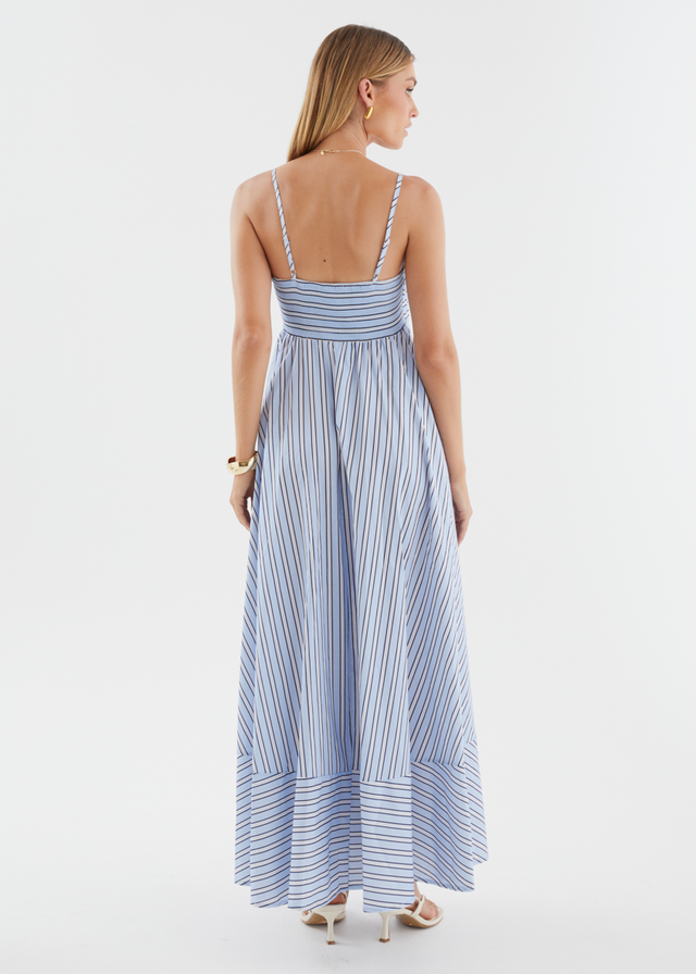 Elide Maxi Dress - Blue Stripe