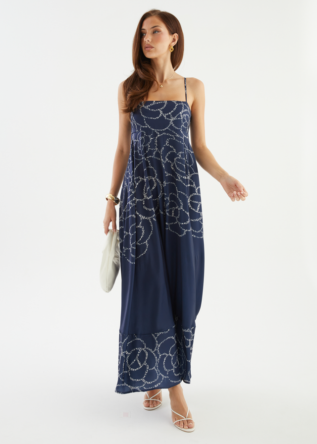 Elide Maxi Dress - Navy Abstract
