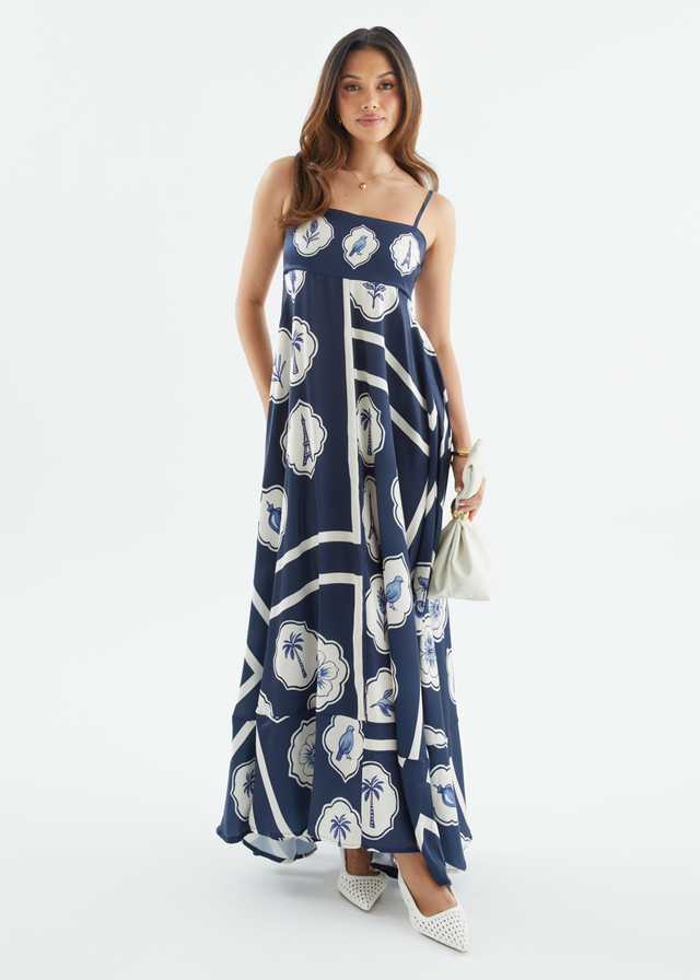 Elide Maxi Dress - Navy White