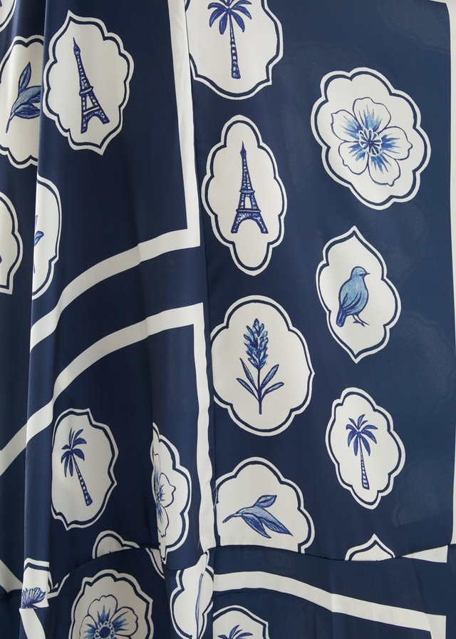 Elide Maxi Dress - Navy White