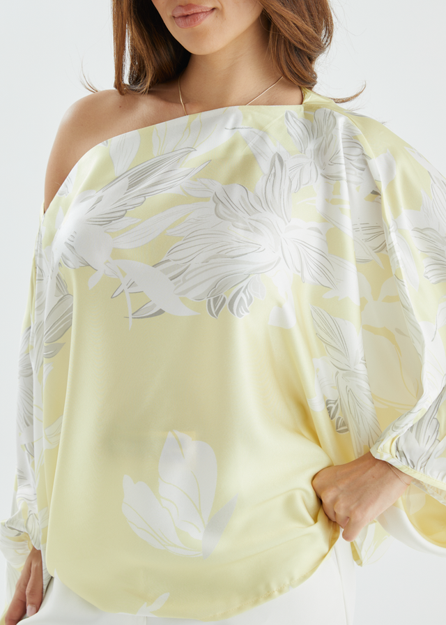 Maui Off Shoulder Top - Lemon Floral