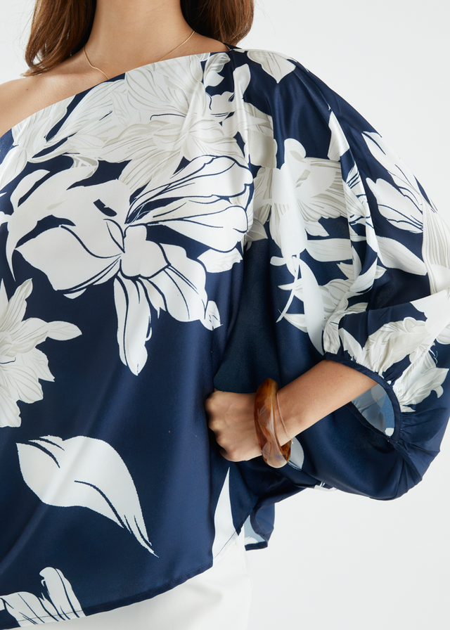 Maui Off Shoulder Top - Navy Floral
