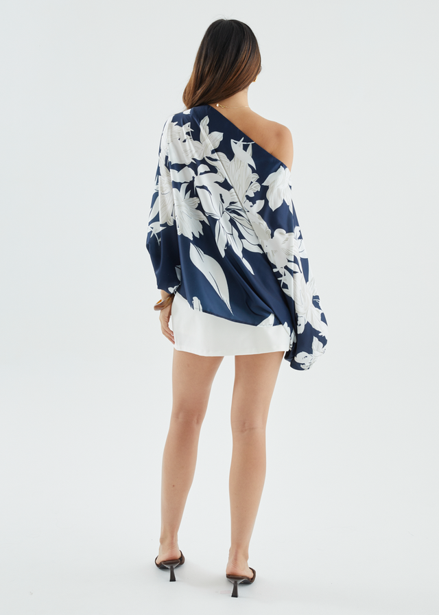 Maui Off Shoulder Top - Navy Floral