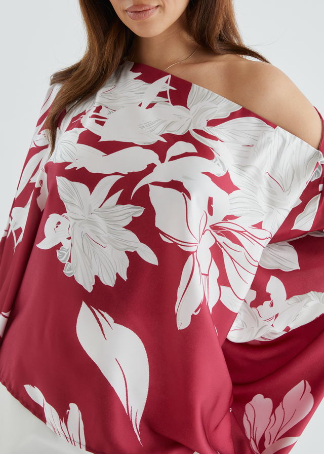 Maui Off Shoulder Top - Ruby Floral