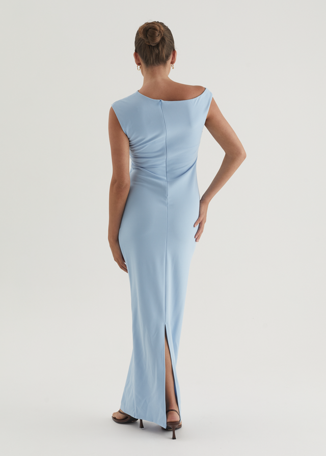 Carmella One Shoulder Maxi Dress - Blue