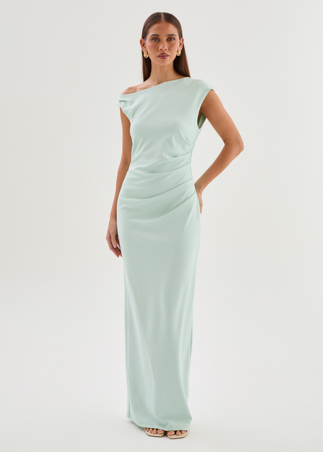 Carmella One Shoulder Maxi Dress - Peppermint