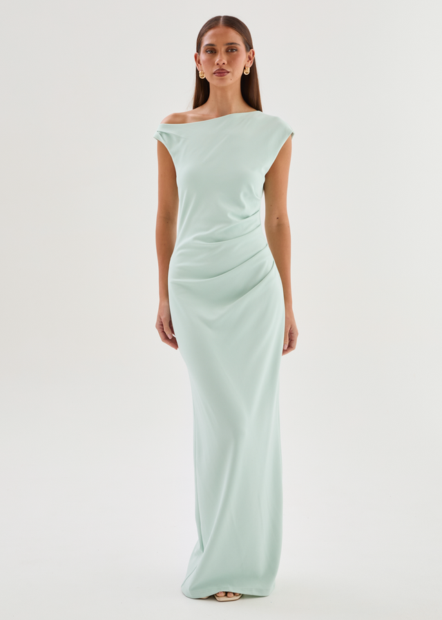 Carmella One Shoulder Maxi Dress - Peppermint