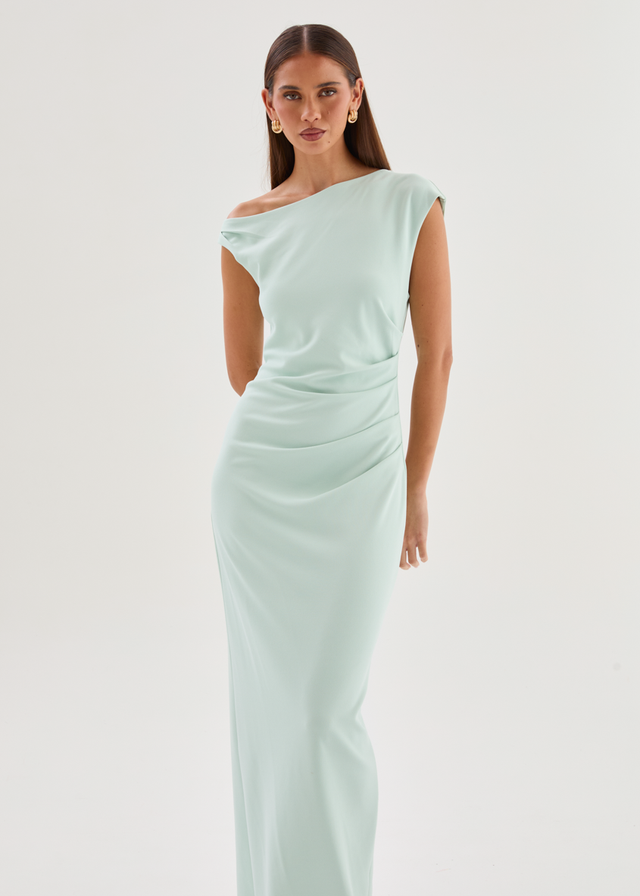 Carmella One Shoulder Maxi Dress - Peppermint