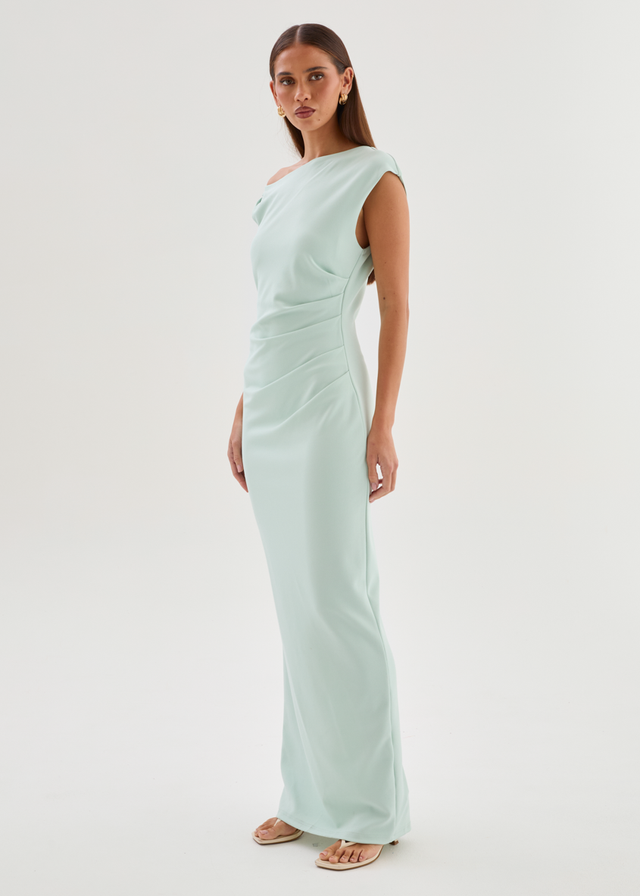 Carmella One Shoulder Maxi Dress - Peppermint