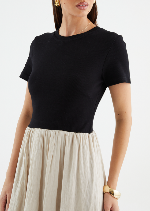 Riptide Maxi Dress - Beige Splice