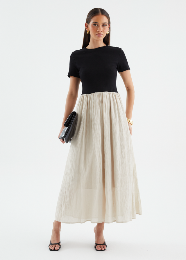 Riptide Maxi Dress - Beige Splice