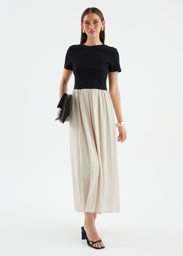 Riptide Maxi Dress - Beige Splice