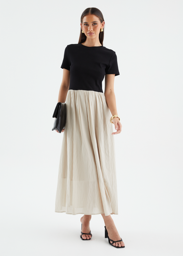 Riptide Maxi Dress - Beige Splice