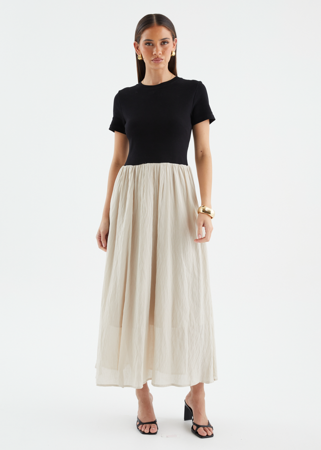 Riptide Maxi Dress - Beige Splice