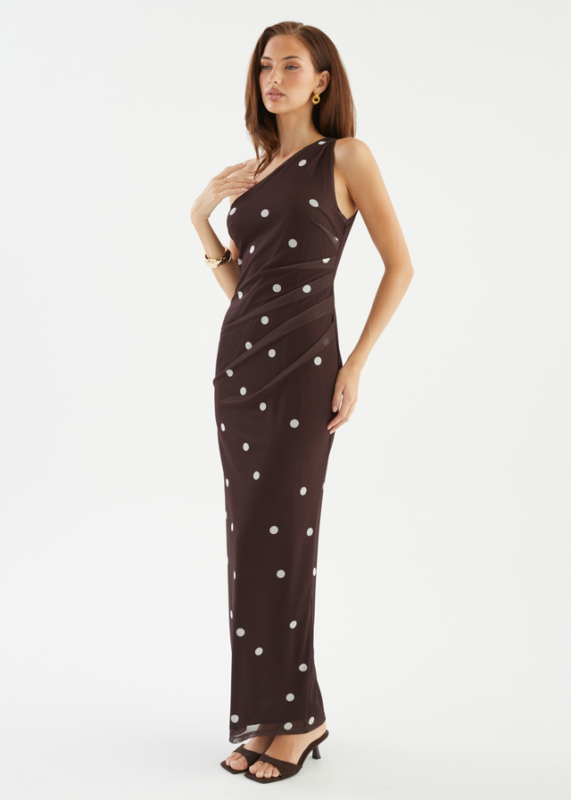 Mikah One Shoulder Maxi Dress - Choc Spot