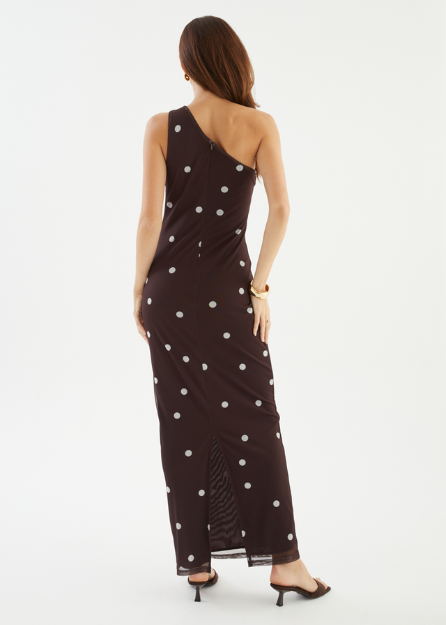 Mikah One Shoulder Maxi Dress - Choc Spot