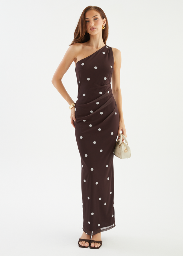 Mikah One Shoulder Maxi Dress - Choc Spot