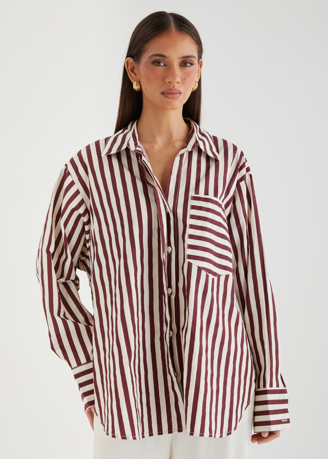 Lola Shirt - Berry Stripe