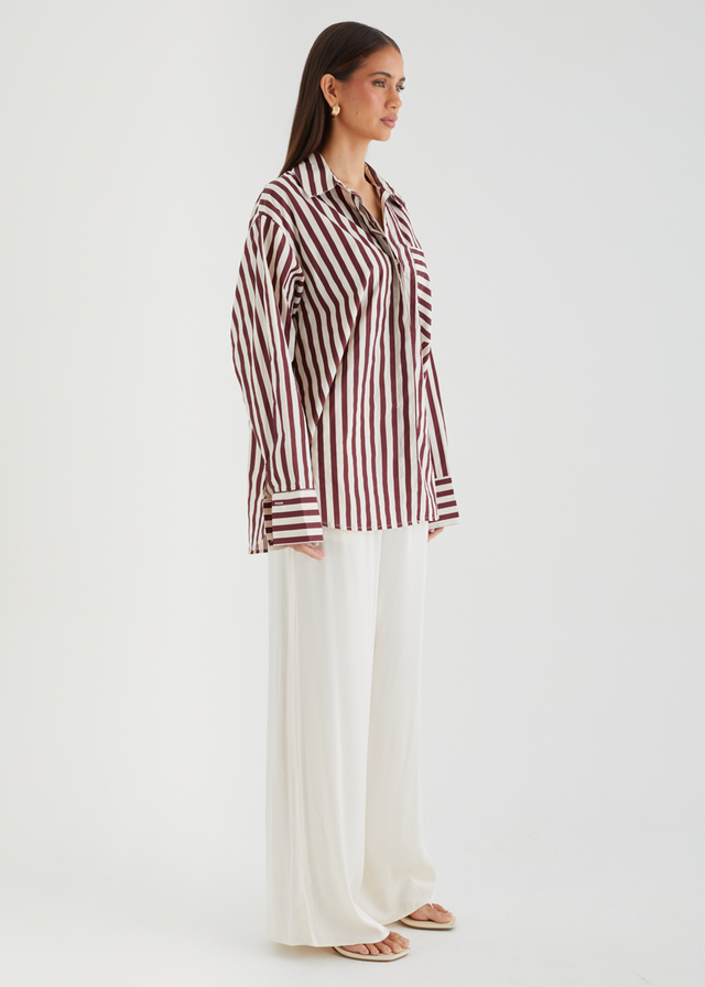 Lola Shirt - Berry Stripe
