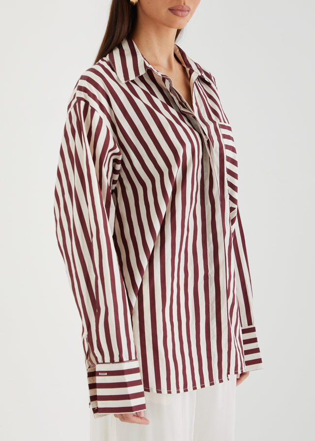 Lola Shirt - Berry Stripe