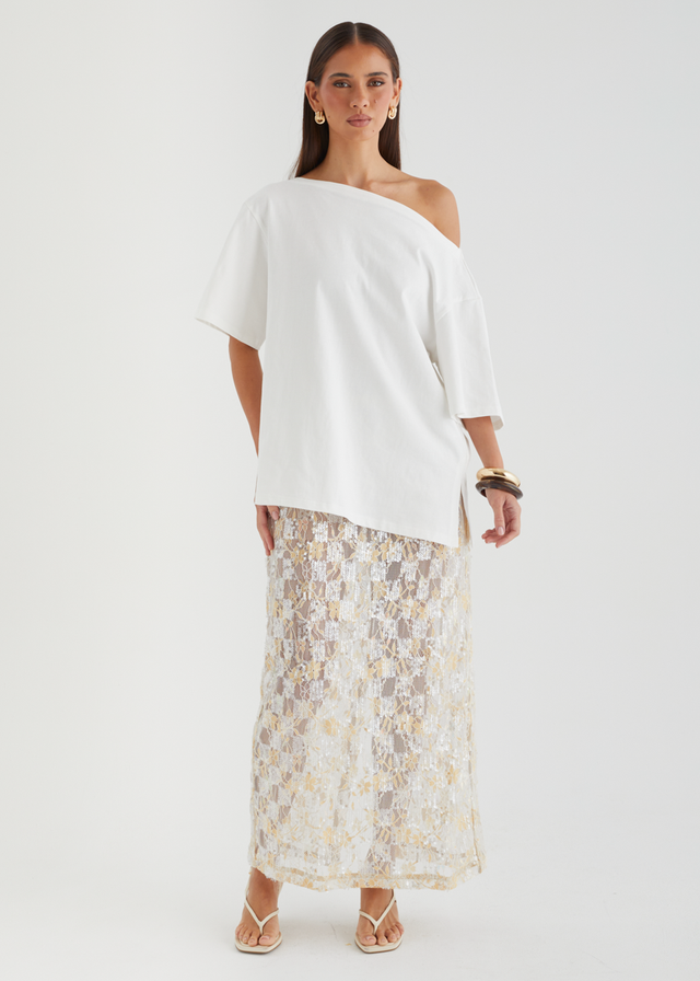 Mylee Drop Shoulder Top - Off White