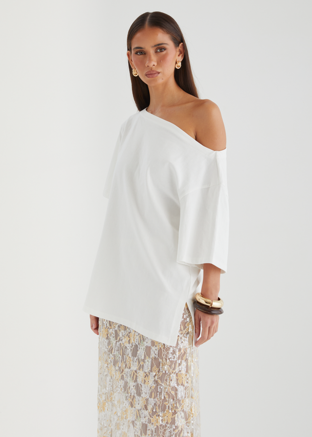 Mylee Drop Shoulder Top - Off White