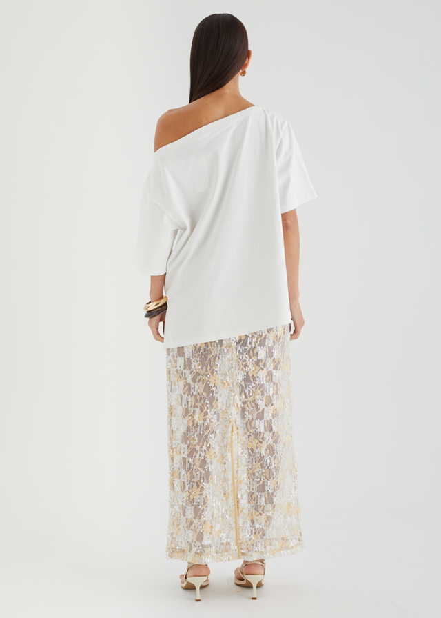 Mylee Drop Shoulder Top - Off White