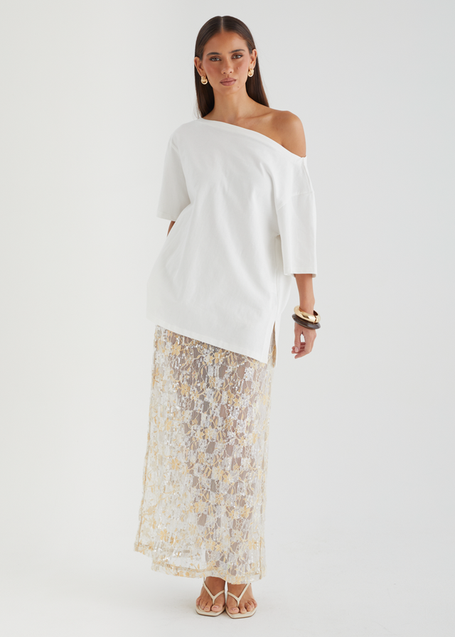 Mylee Drop Shoulder Top - Off White
