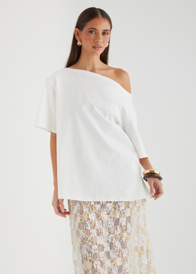 Mylee Drop Shoulder Top - Off White