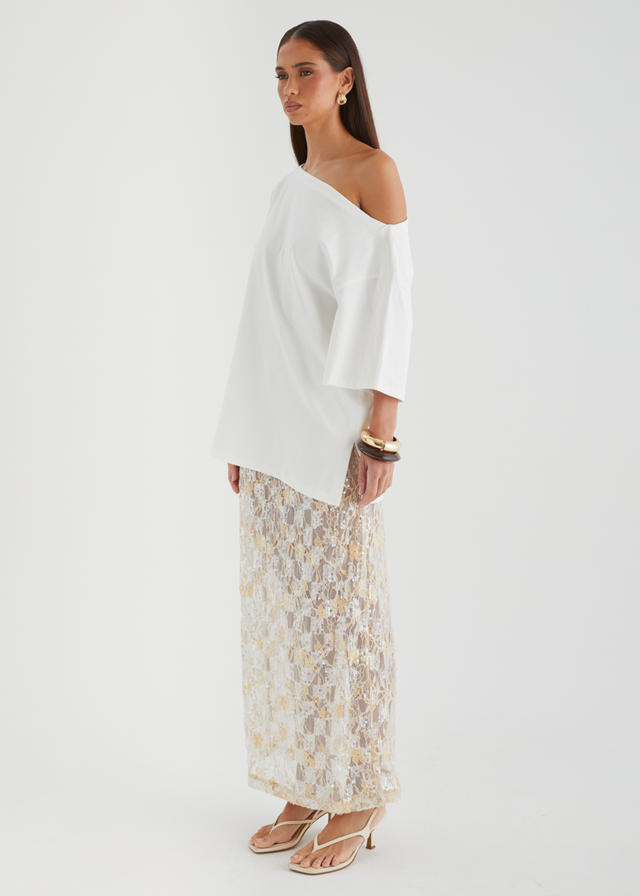 Mylee Drop Shoulder Top - Off White