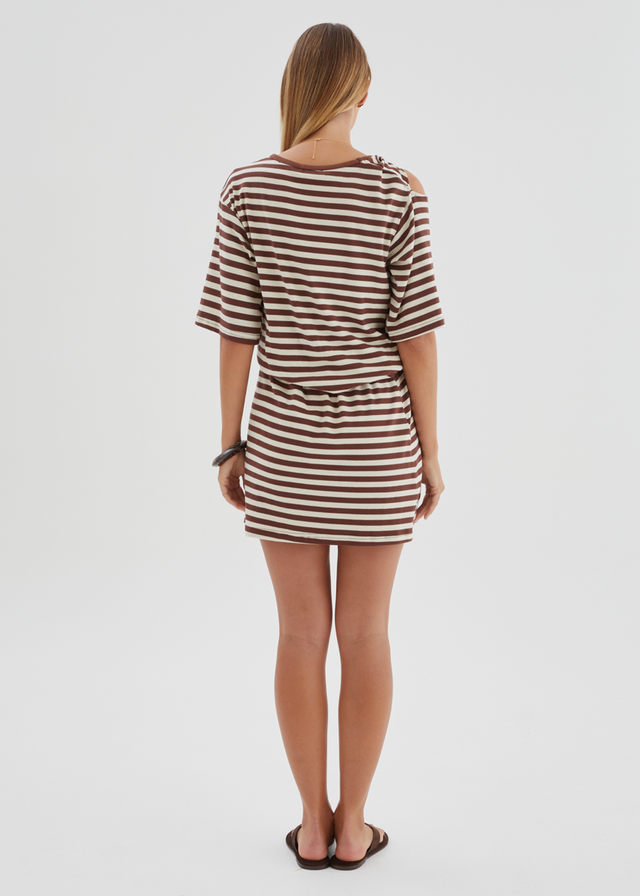 Margherita Dress - Chocolate Stripe