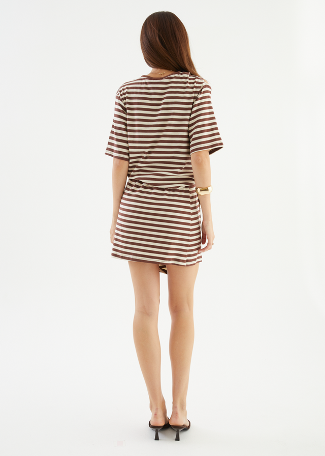 Margherita Dress - Chocolate Stripe