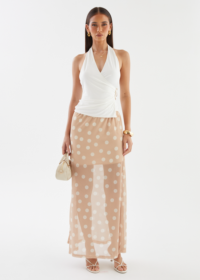 Solace Maxi Skirt - Latte Spot