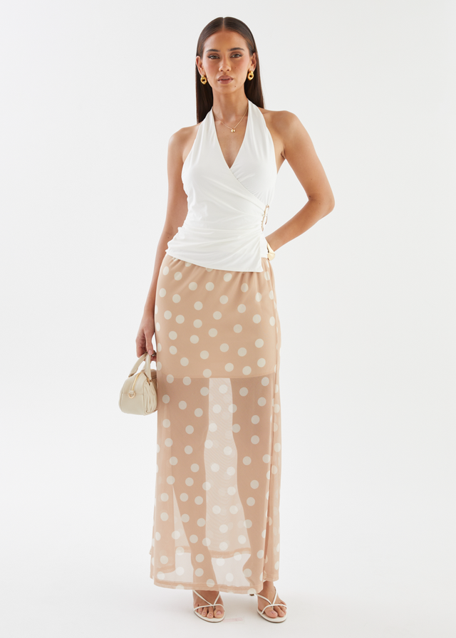 Solace Maxi Skirt - Latte Spot