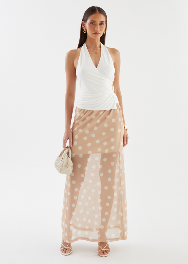 Solace Maxi Skirt - Latte Spot