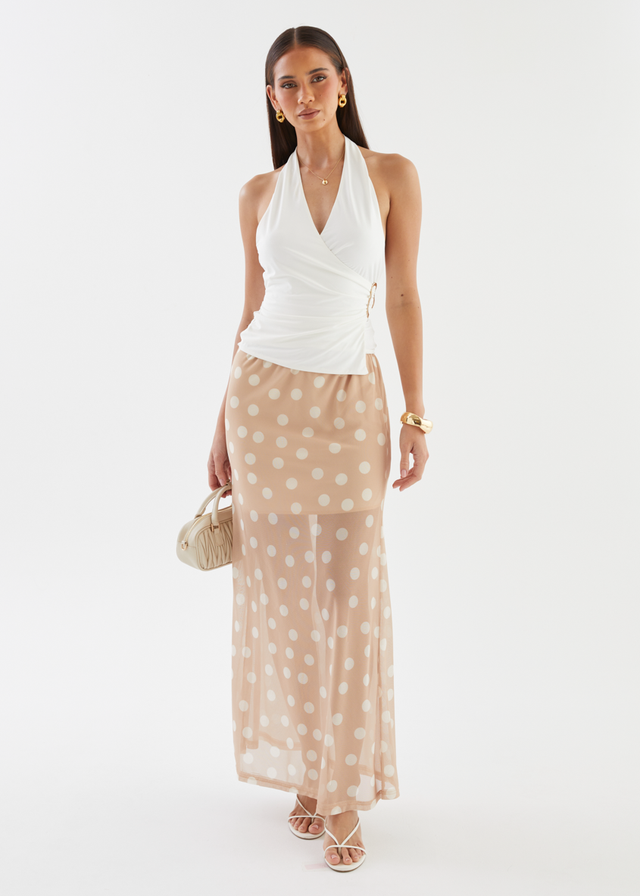 Solace Maxi Skirt - Latte Spot
