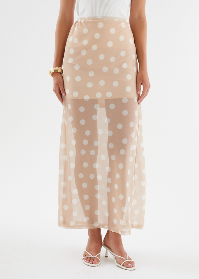 Solace Maxi Skirt - Latte Spot