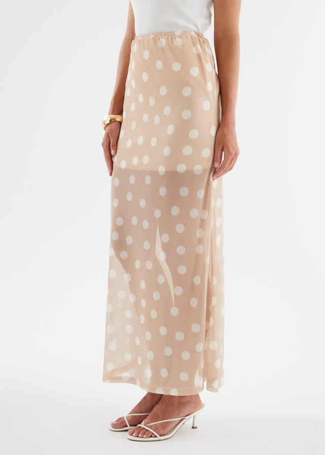 Solace Maxi Skirt - Latte Spot