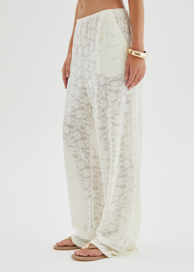 Natassia Lace Pants - Off White
