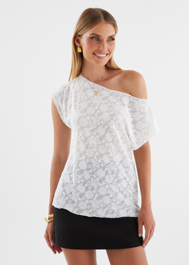 Lyndel Drop Shoulder Top - White Lace
