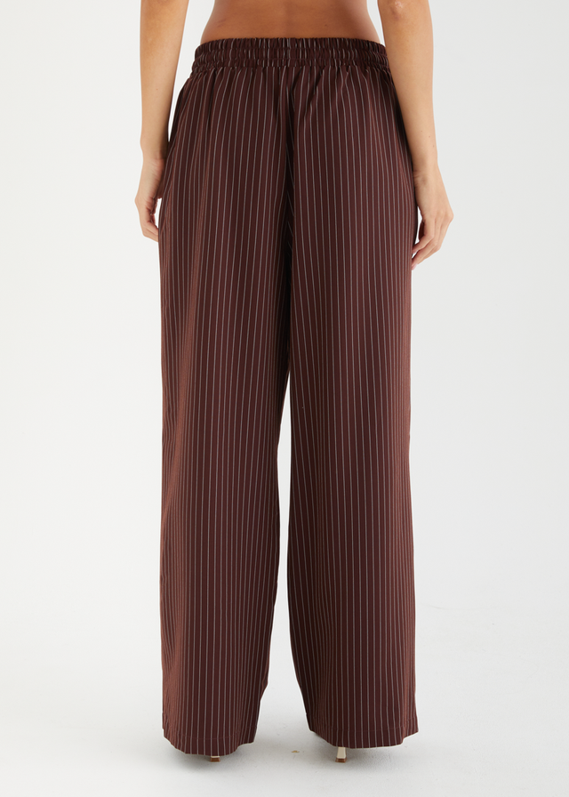 Maysin Pants - Dark Maroon Stripe