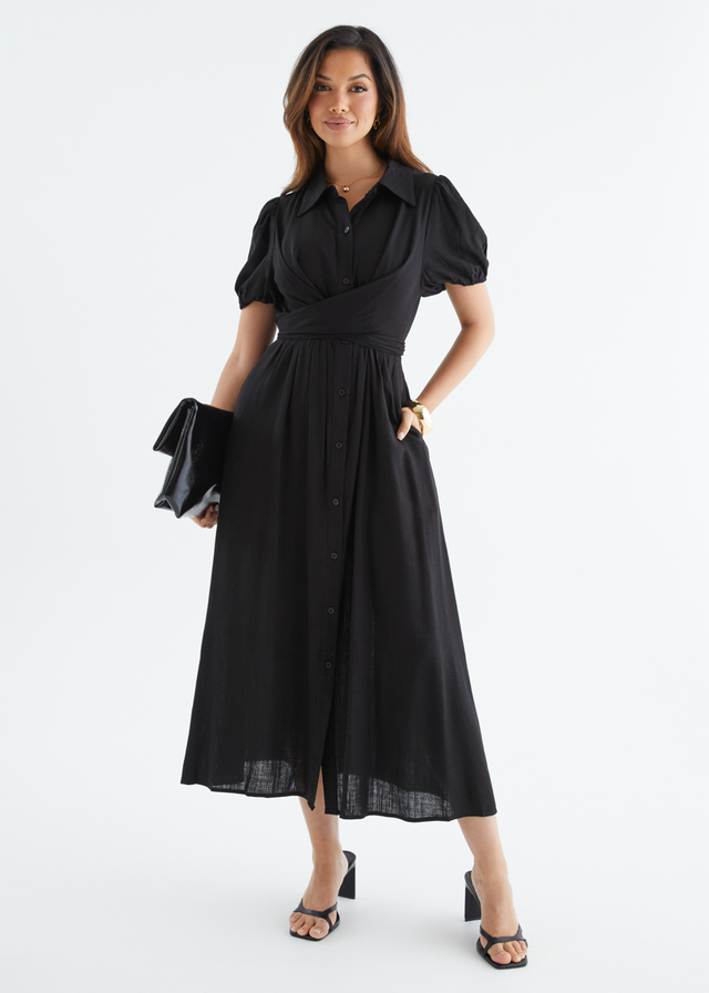 Taja Midi Dress - Black