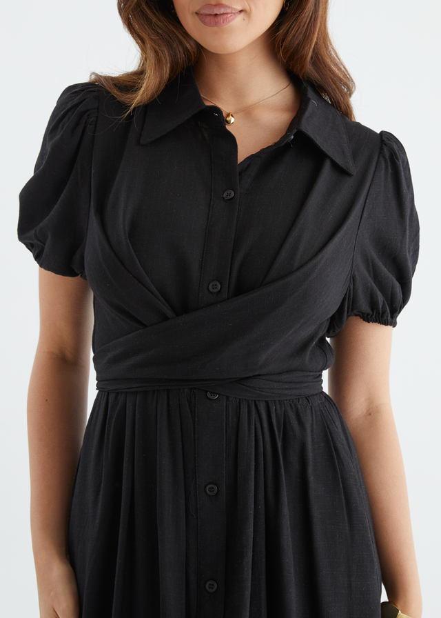 Taja Midi Dress - Black