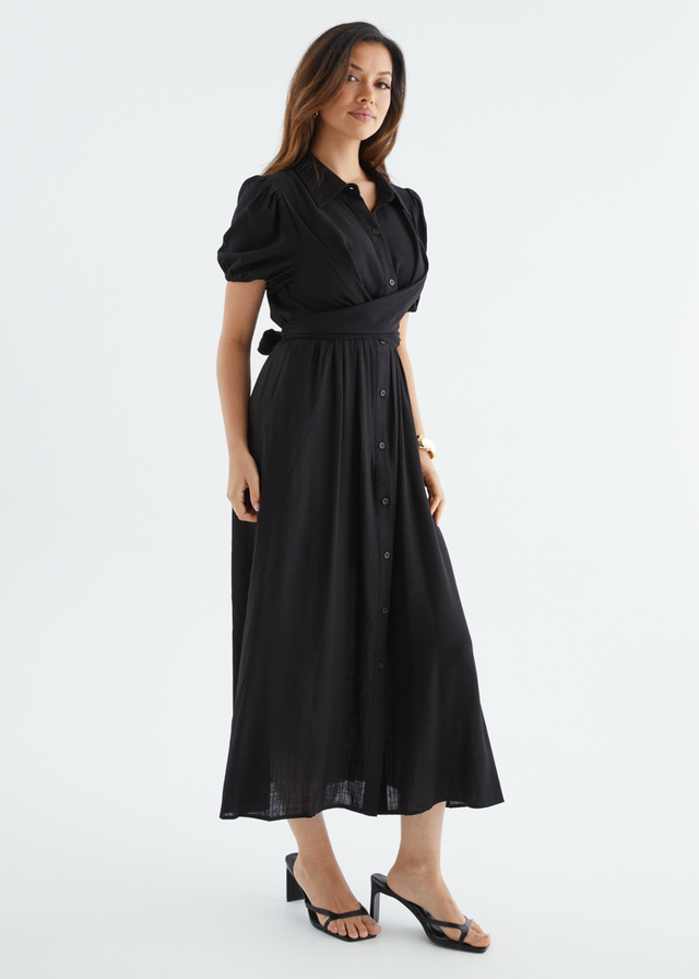 Taja Midi Dress - Black