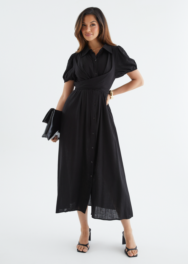 Taja Midi Dress - Black