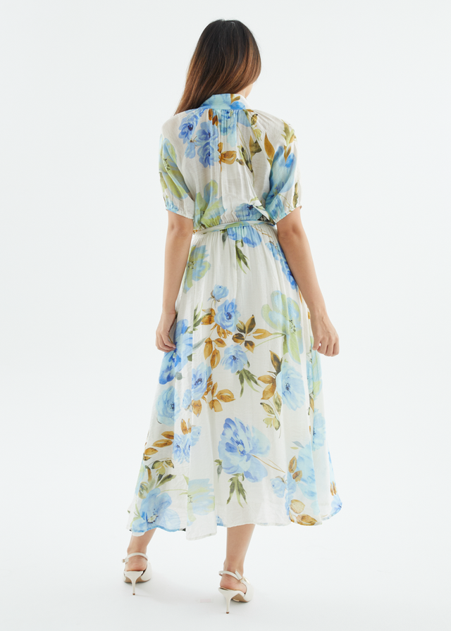Lauretta Midi Dress - Blue Floral