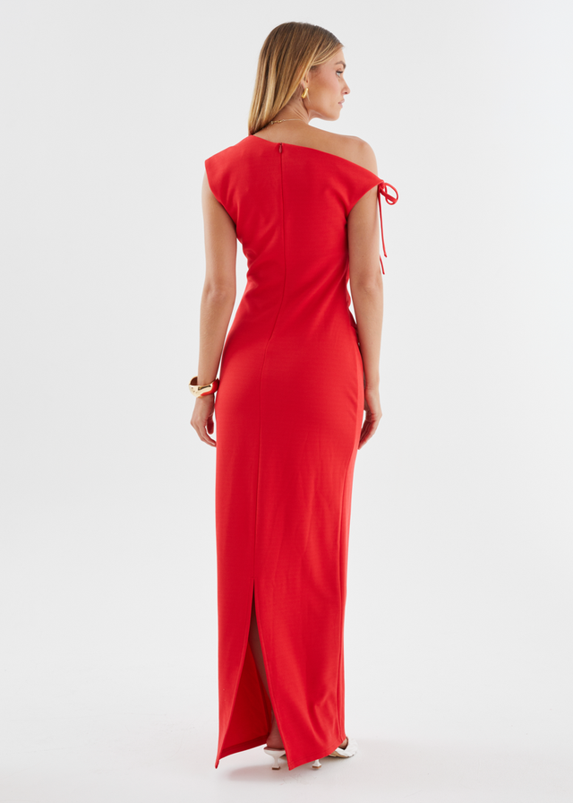 Mysha Drop Shoulder Maxi Dress - Red