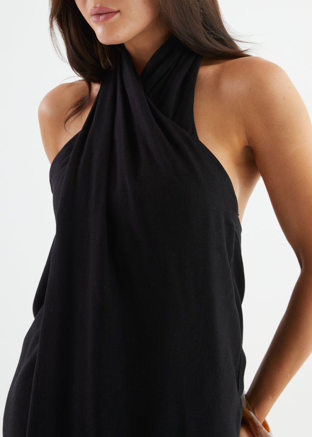 Iridessa Halter Maxi Dress - Black