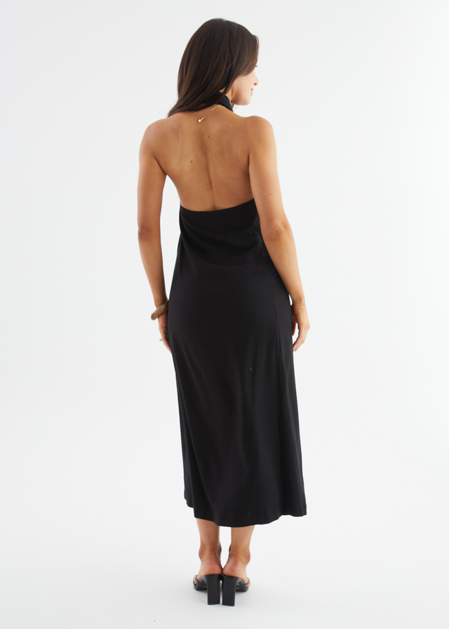 Iridessa Halter Maxi Dress - Black